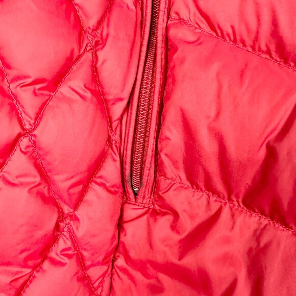Michael Kors Packable Down Fill Jacket Size Large Red Hooded Full Zip Quilted - Picture 6 of 9